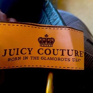 Black leather juicy couture purse with bows